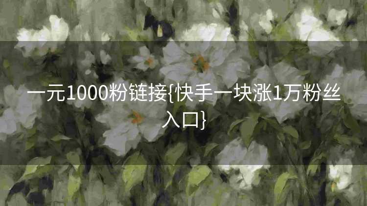 一元1000粉链接{快手一块涨1万粉丝入口}