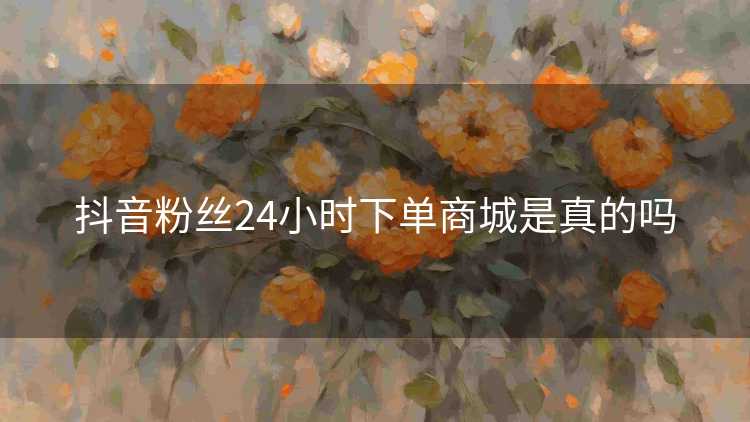 抖音粉丝24小时下单商城是真的吗
