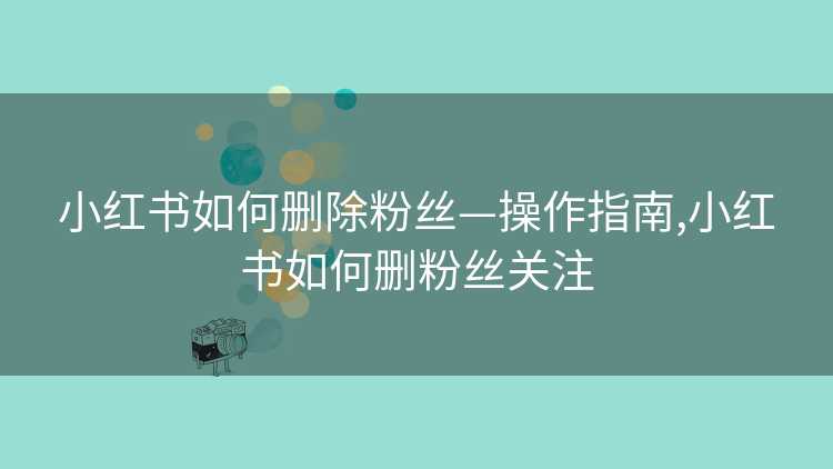 小红书如何删除粉丝—操作指南,小红书如何删粉丝关注