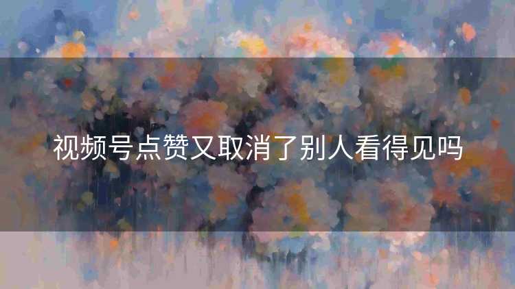 视频号点赞又取消了别人看得见吗
