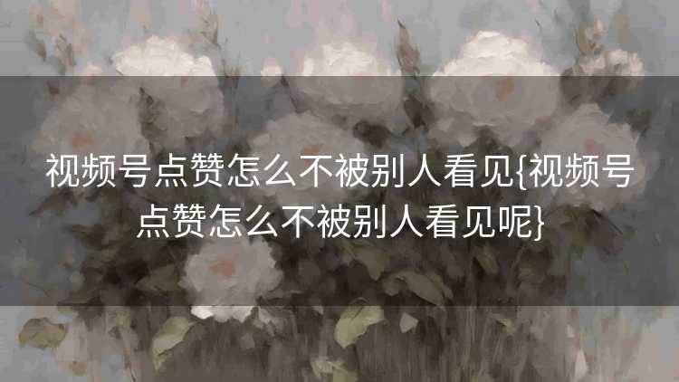 视频号点赞怎么不被别人看见{视频号点赞怎么不被别人看见呢}