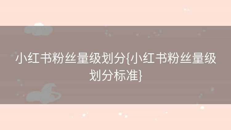 小红书粉丝量级划分{小红书粉丝量级划分标准}