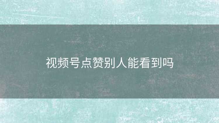 视频号点赞别人能看到吗