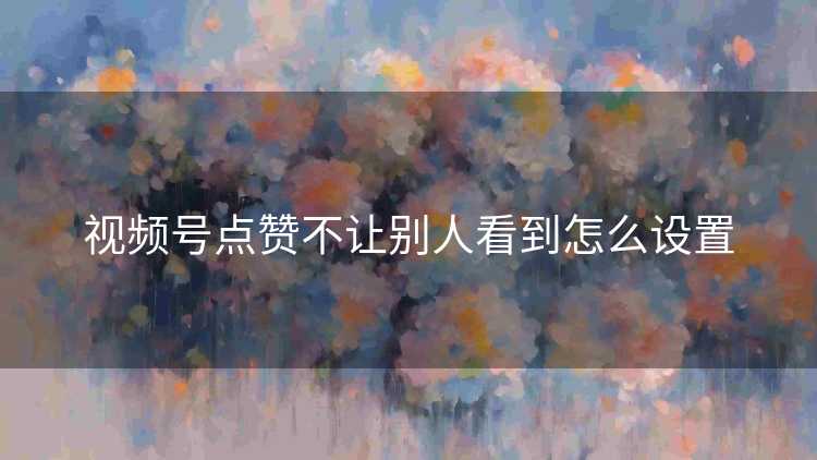 视频号点赞不让别人看到怎么设置