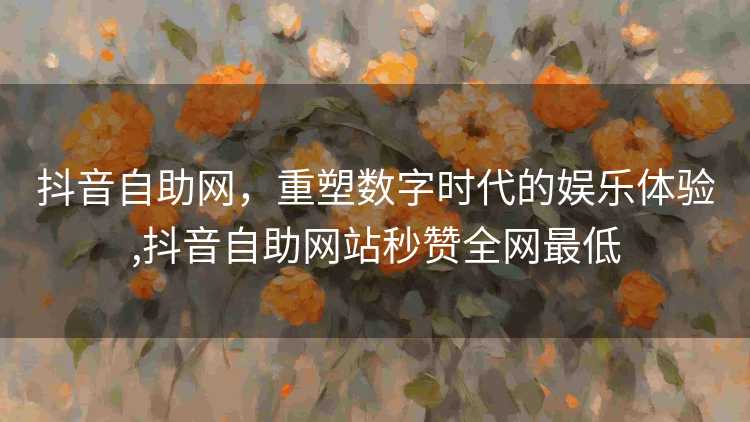 抖音自助网，重塑数字时代的娱乐体验,抖音自助网站秒赞全网最低