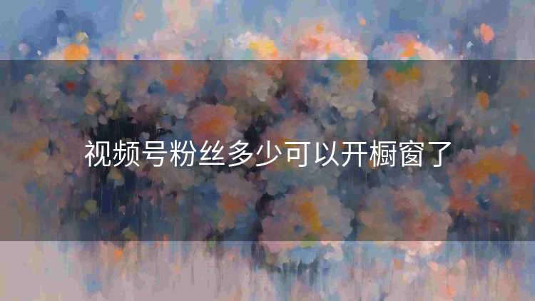 视频号粉丝多少可以开橱窗了