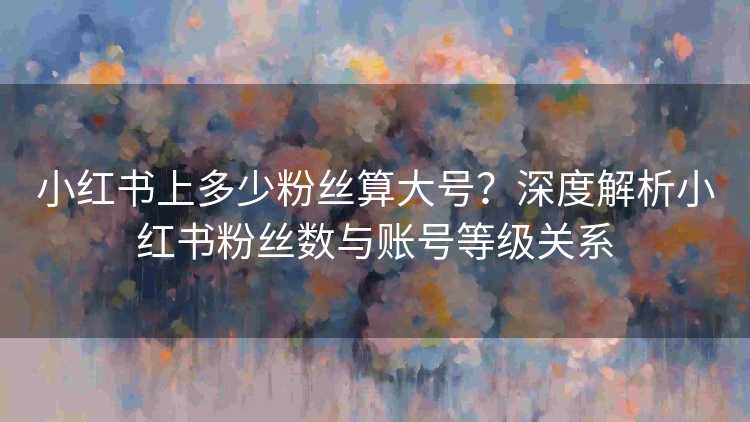 小红书上多少粉丝算大号？深度解析小红书粉丝数与账号等级关系