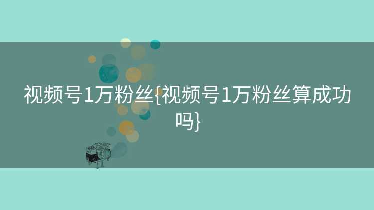 视频号1万粉丝{视频号1万粉丝算成功吗}