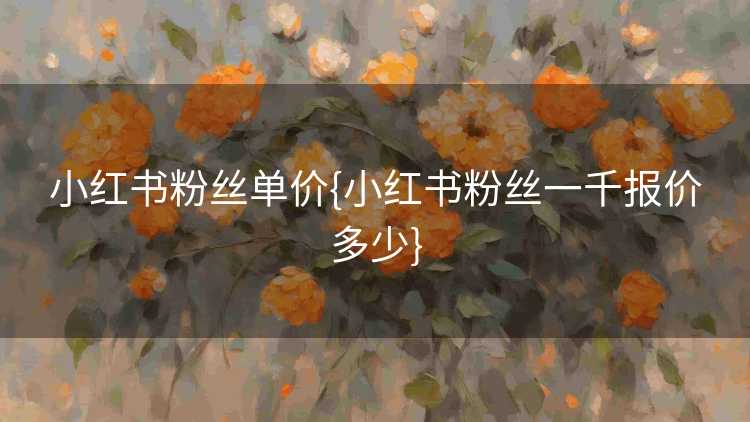 小红书粉丝单价{小红书粉丝一千报价多少}
