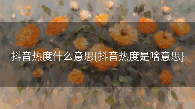 抖音热度什么意思{抖音热度是啥意思}