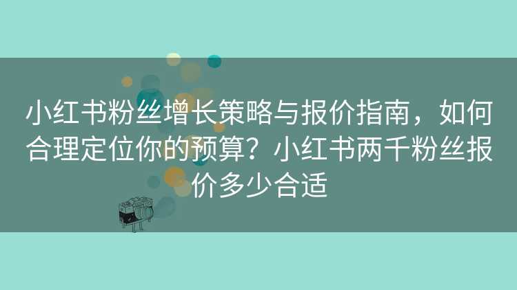 小红书粉丝增长策略与报价指南，如何合理定位你的预算？小红书两千粉丝报价多少合适
