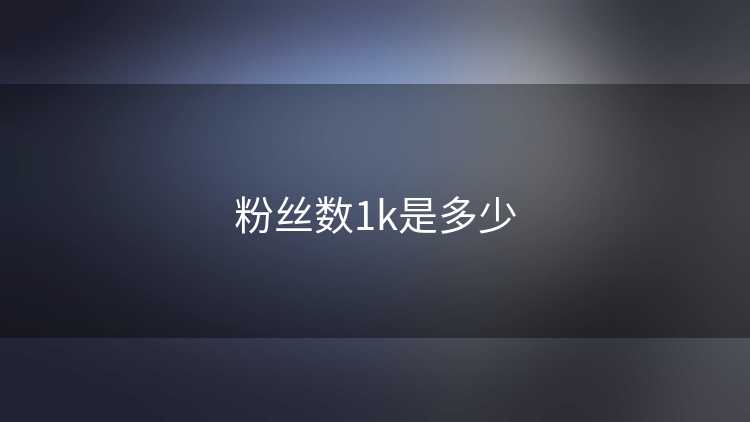 粉丝数1k是多少