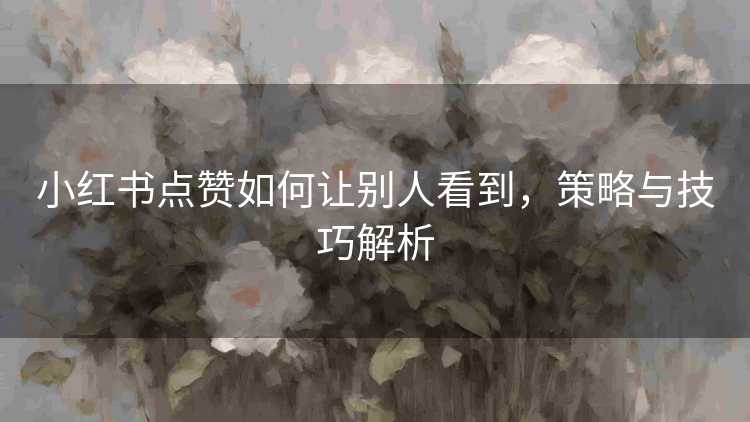小红书点赞如何让别人看到，策略与技巧解析