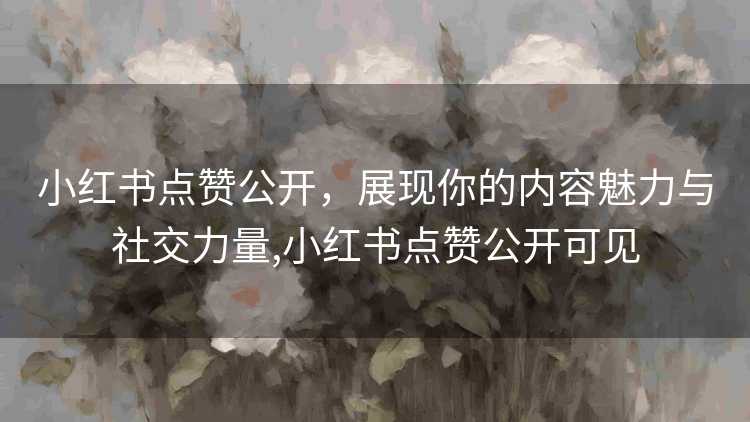 小红书点赞公开，展现你的内容魅力与社交力量,小红书点赞公开可见
