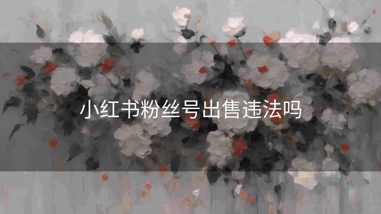 小红书粉丝号出售违法吗