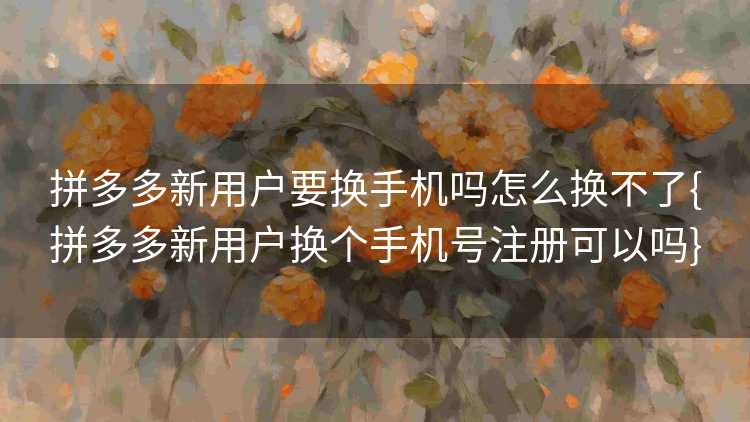 拼多多新用户要换手机吗怎么换不了{拼多多新用户换个手机号注册可以吗}