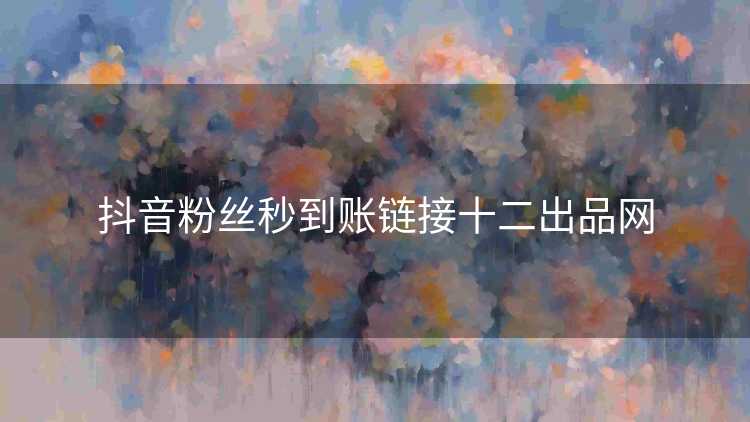 抖音粉丝秒到账链接十二出品网