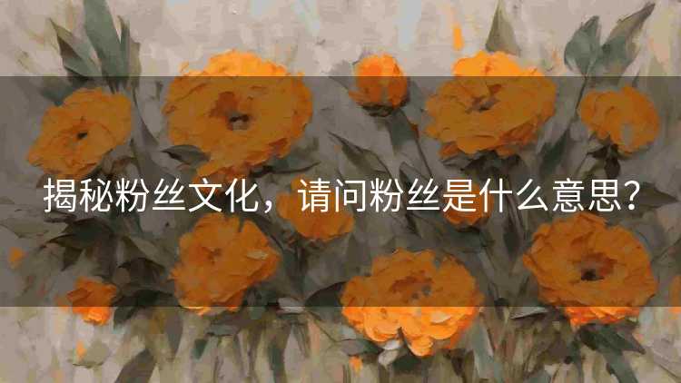 揭秘粉丝文化，请问粉丝是什么意思？