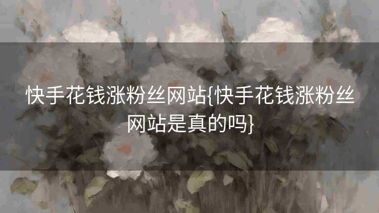 快手花钱涨粉丝网站{快手花钱涨粉丝网站是真的吗}