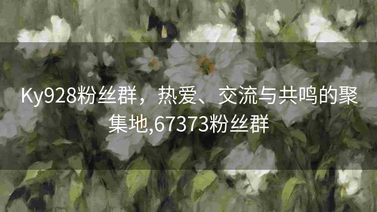 Ky928粉丝群，热爱、交流与共鸣的聚集地,67373粉丝群