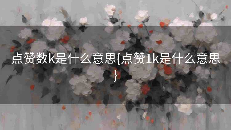 点赞数k是什么意思{点赞1k是什么意思}