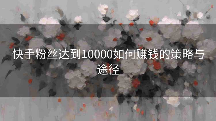 快手粉丝达到10000如何赚钱的策略与途径